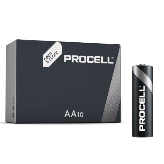 10 Batterie Alcaline Industrial AA Stilo Duracell Procell